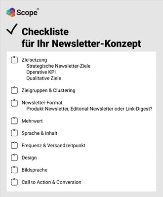 Infografik Checkliste Newsletter-Konzept