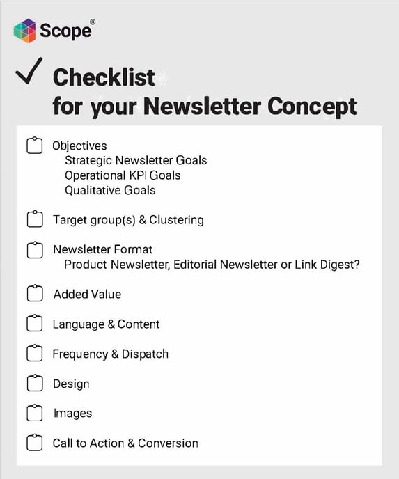 Infographic checklist newsletter concept