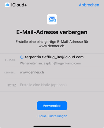 E-Mail-Adresse verbergen mit iOS 15