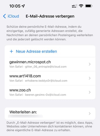 E-Mail-Adresse verbergen mit iOS 15