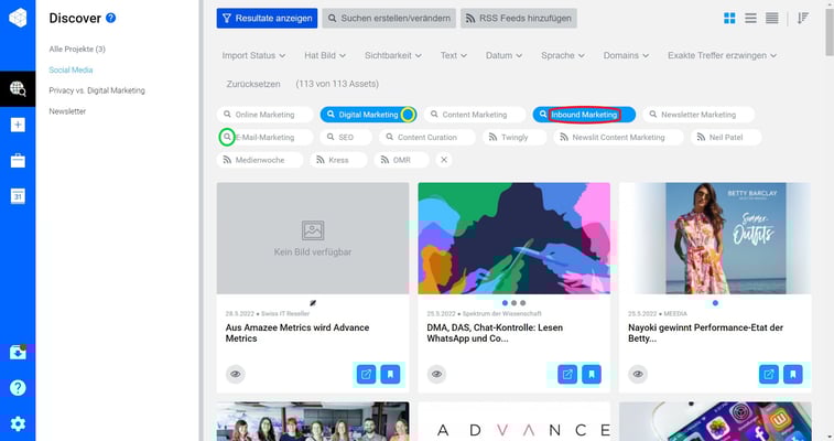 Scope Screenshot Kanalauswahl