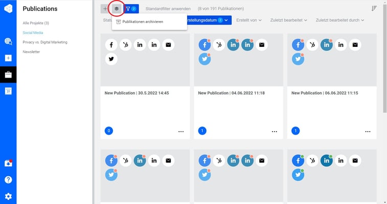 Scope Screenshot Publications Aufräumen
