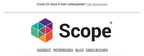 header scope newsletter