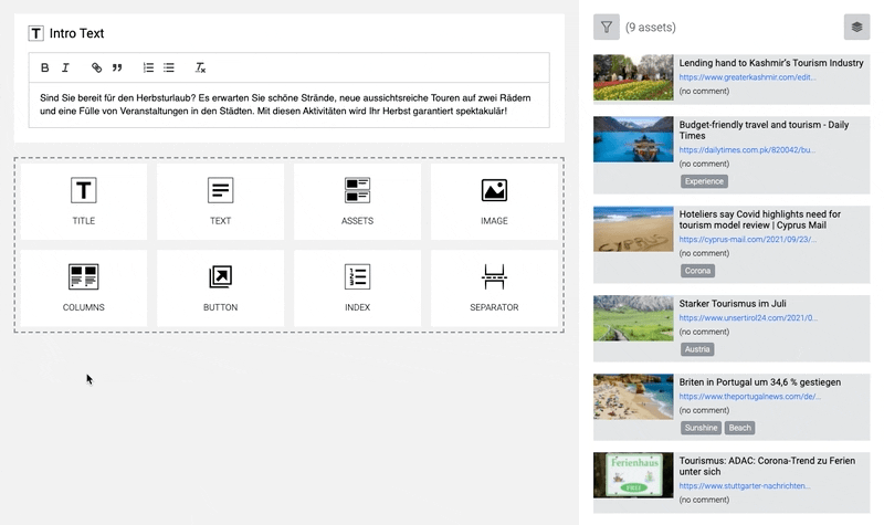 Newsletter Spalten-Layout